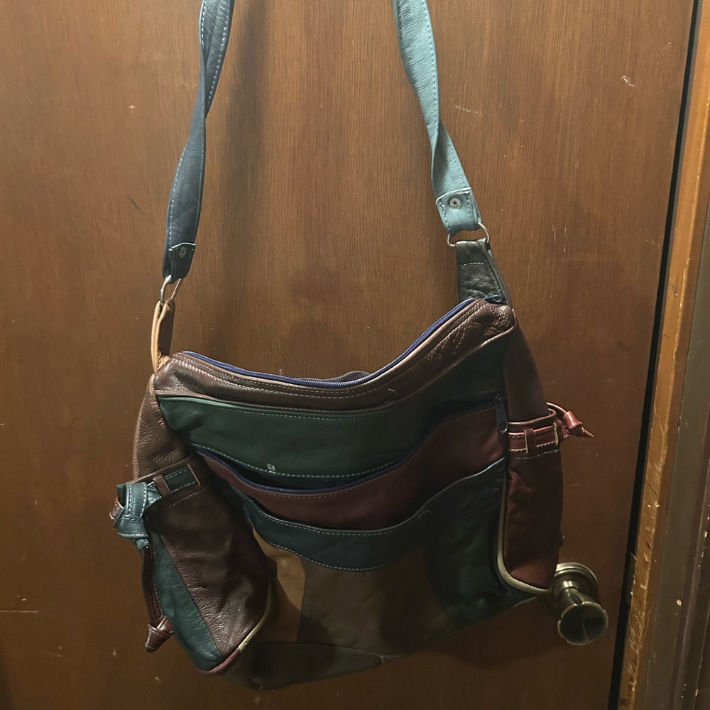 Multicolor Leather Shoulder Bag